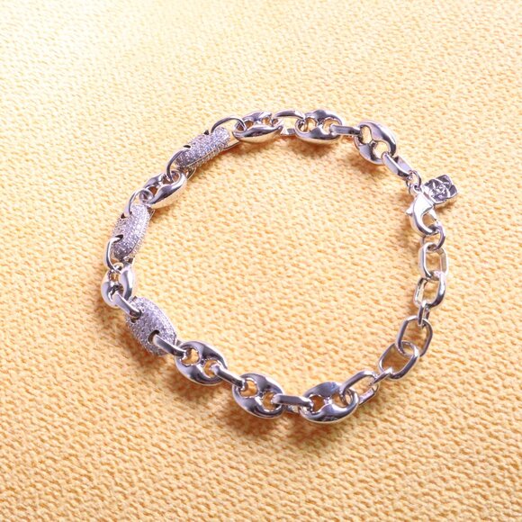 Kendra Scott Silver White CZ Pave Chain Bracelet - Bailey - Picture 2 of 2